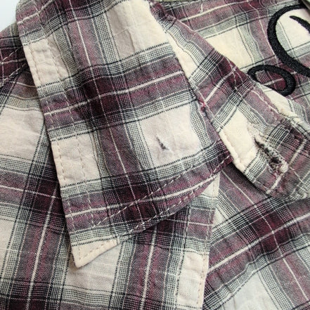 Harley Davidson chemise femme ailes d’ange brodées carreaux bordeaux taille S