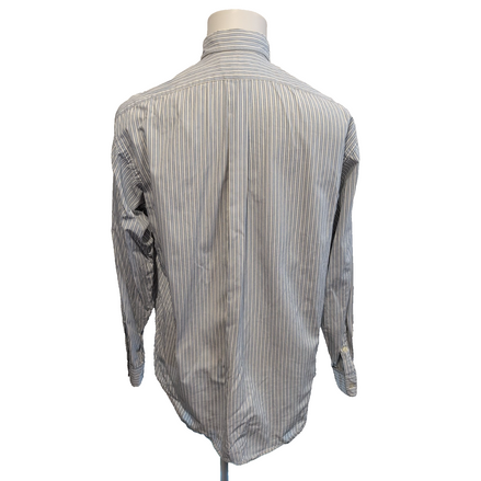 Chemise Polo Ralph Lauren Shirt M L Blake Double Rayures Bleu Button Down Logo