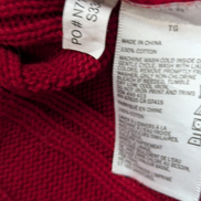 Pull Nautica Torsadé Rouge Foncé Col Rond 100% Coton Unisexe Taille XL