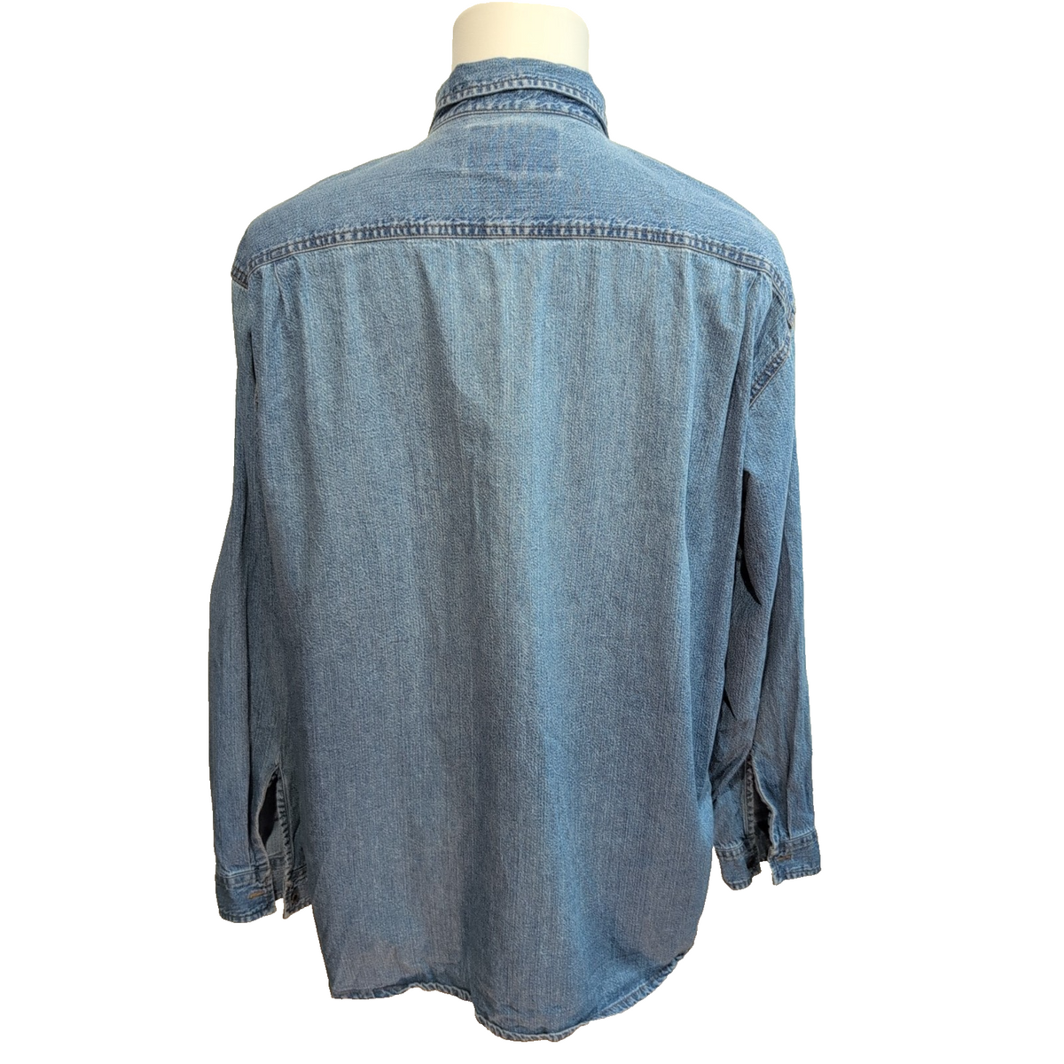 Chemise Levi's XL TG Jean Bleu 100% Coton 2 Poches Boutons Métal Mch longues