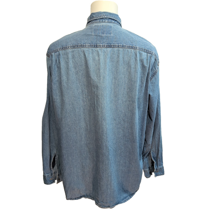 Chemise Levi's XL TG Jean Bleu 100% Coton 2 Poches Boutons Métal Mch longues