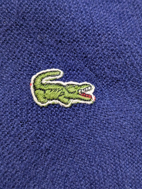 Gilet acrylique Izod Lacoste USA Bleu Vintage M Manches Retroussables | 536WSR