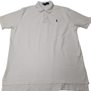 Polo manches courtes Polo Ralph Lauren blanc XL coton piqué logo bleu marine