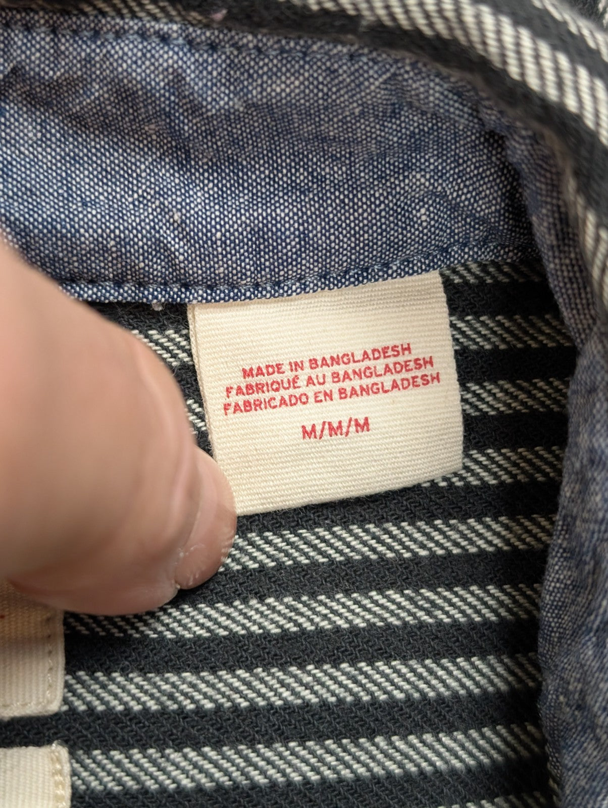 Chemise LEVI'S Relaxed Flanelle Épaisse Rayures Noir & Gris Manches Longues T.M