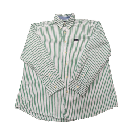 Chemise CHAPS blanche à rayures vertes taille L #77e