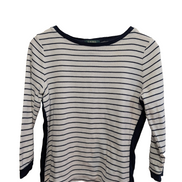 Pull femme LAUREN Ralph Lauren blanc marine rayures coton manches longues S