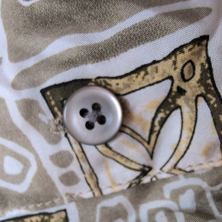 Chemise hawaïenne Roundtree & Yorke taille 2XL beige motif géométrique