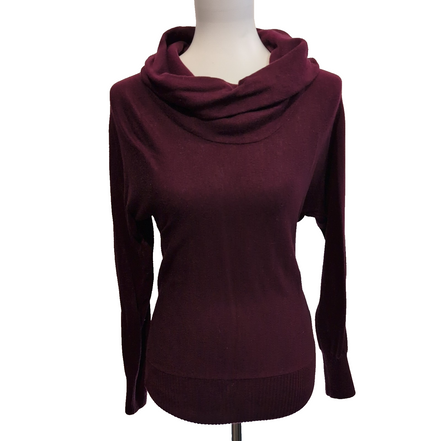 Pull Lauren Ralph Lauren Femme XS Bordeaux Col Bénitier Coton Modal