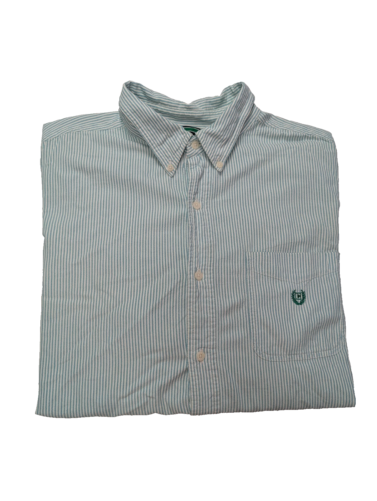 Chemise CHAPS verte menthe à rayures avec poche et logo brodé taille XL #253msch