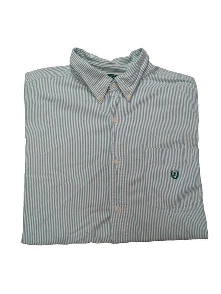 Chemise CHAPS verte menthe à rayures avec poche et logo brodé taille XL #253msch
