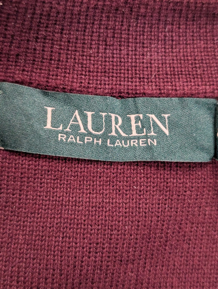 Gilet boutonné Lauren Ralph Lauren Femme coton et nylon bordeaux Taille M