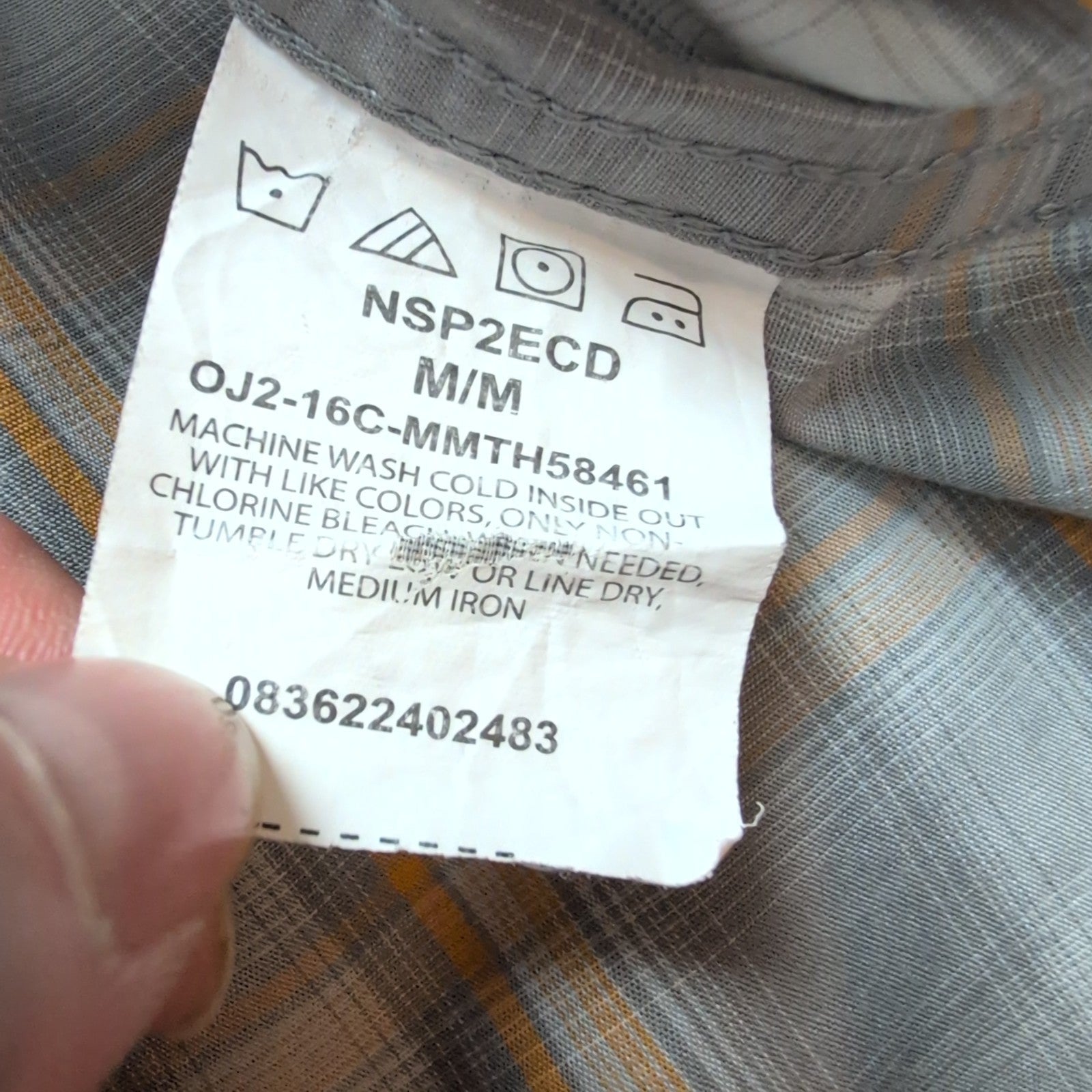Chemise Wrangler Manche Courte Technique Orange et Grise Taille M Deux Poches