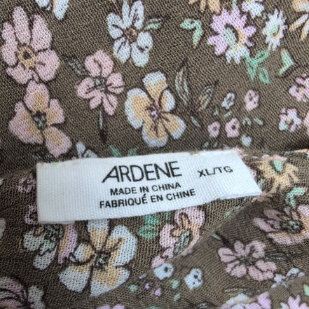 Haut Femme Ardene Taille XL Kaki Fleuri Bretelles Réglables Neuf Étiquette