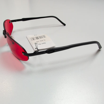 Lunettes de soleil Y2K Sans Monture Verres Ovales Teintés Rouge Branches Fines