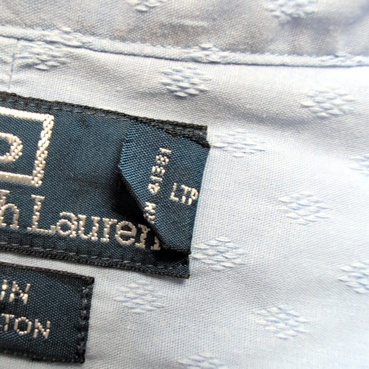 Chemise Polo Ralph Lauren Merrin XL Bleue Motifs Relief Poche Shirt