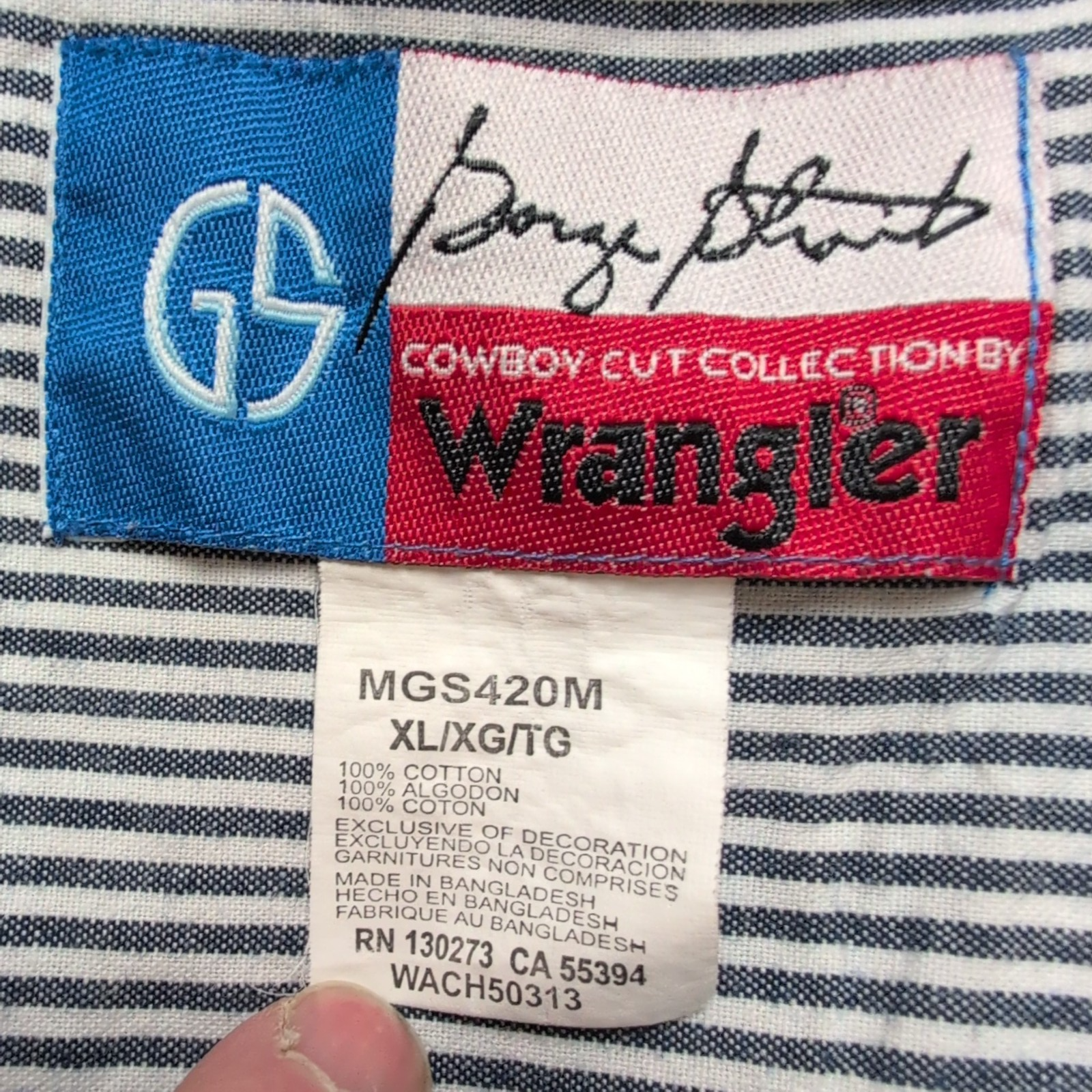 Chemise Wrangler George Strait Cowboy Cut Collector Kaki Taille XL TG