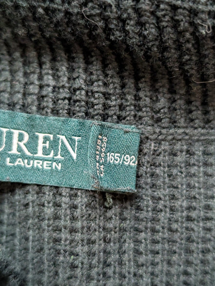 Pull Ralph Lauren (Lauren) Femme L Col Roulé Large Cordon Noir Plaque Logo 🏷️