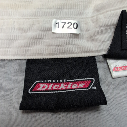 Chemise Dickies 3XL Blanche Rayures Gaufrées 100% Coton Manches Courtes
