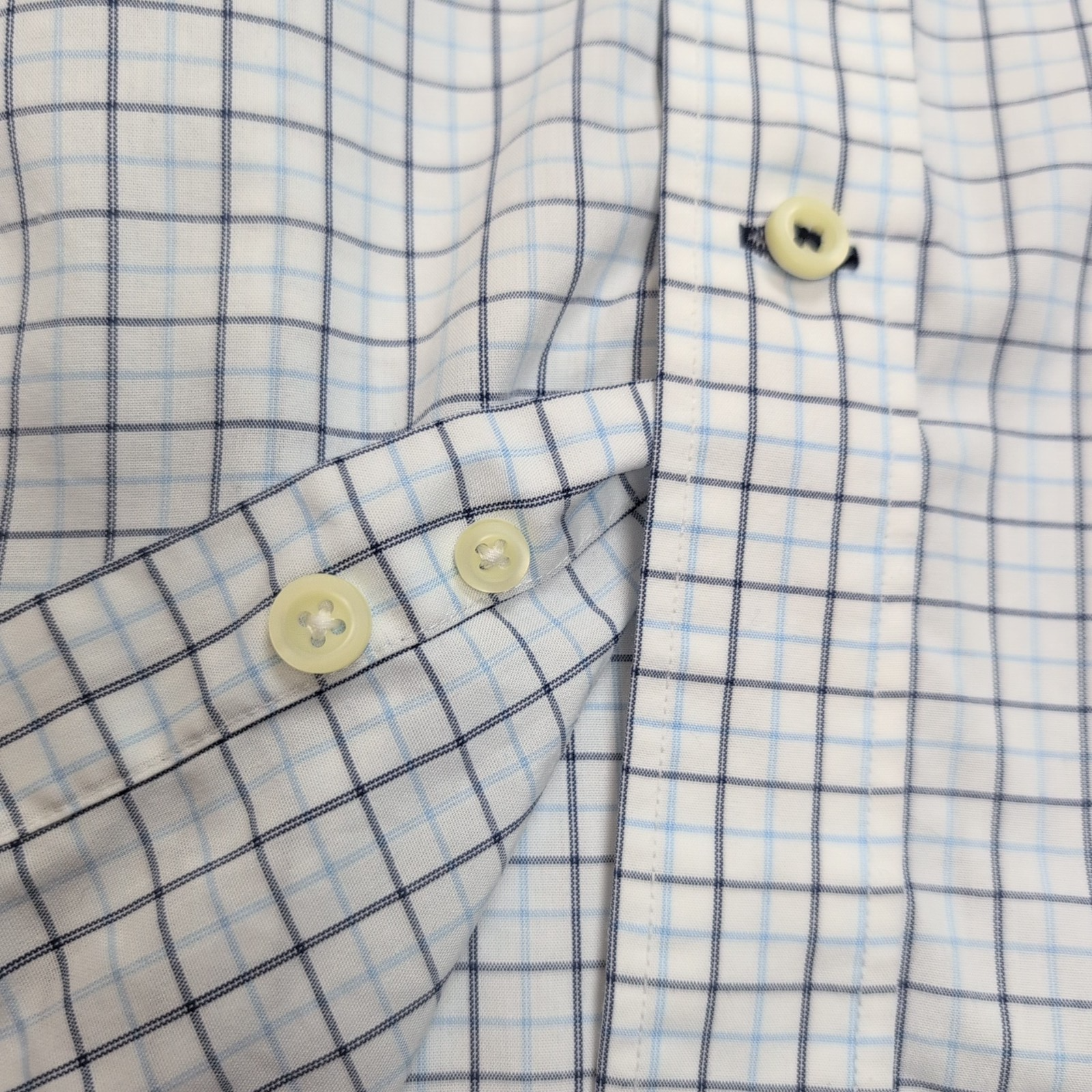 Chemise Nautica Blanche À Carreaux Bleus Slim Fit Manches Longues Taille L