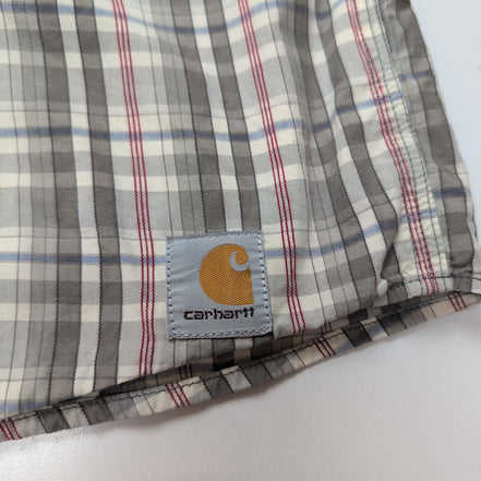 Chemise Carhartt Force 2XL Gris Rouge Carreaux Coton Nylon Manches Courtes