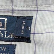 Chemise Polo Ralph Lauren Shirt XXL Carreaux Bleu Clair Blanc Col Classique