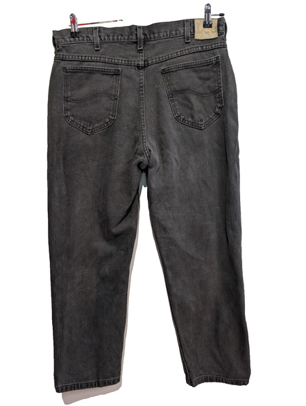 Jean Lee 1889 Vintage Regular Fit Homme Noir Denim Patiné W32 Classic Straight