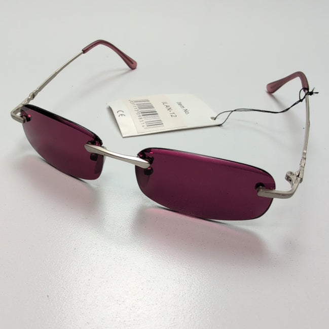 Lunettes de soleil Y2K Branche fine Métal Sans Monture Bordeaux