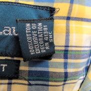 Chemise Ralph Lauren M Carreaux Bleu Jaune Classic Fit Button Down Shirt