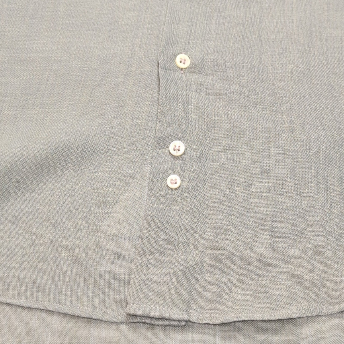 Chemise BURBERRY Lin XL Vert Kaki Logo Brodé Manches Courtes