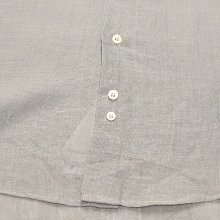 Chemise BURBERRY Lin XL Vert Kaki Logo Brodé Manches Courtes