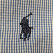 Chemise Polo Ralph Lauren Shirt Blake XL Vichy Bleu Blanc Logo Marine Button Dow