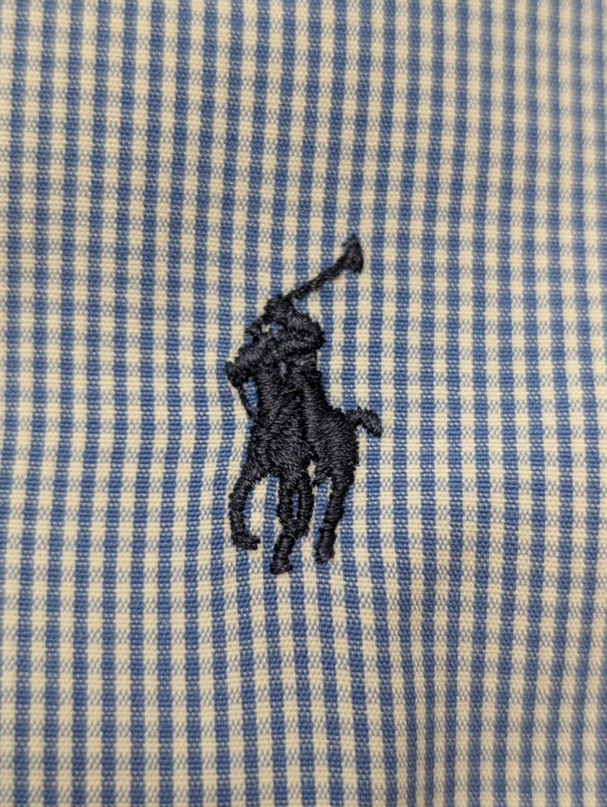 Chemise Polo Ralph Lauren Shirt Blake XL Vichy Bleu Blanc Logo Marine Button Dow
