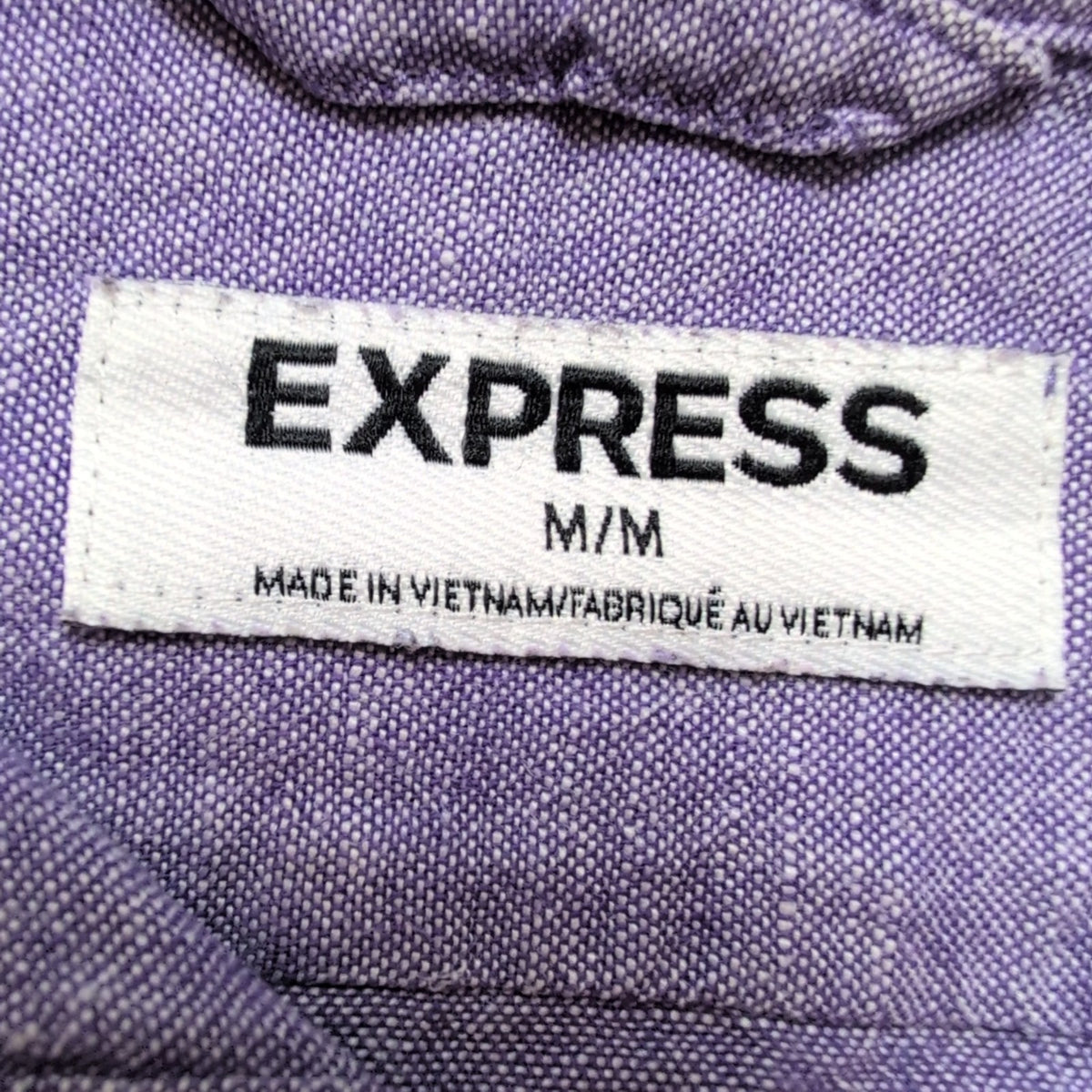 Chemise Express M Lin Coton Violet Chiné Manches Retroussables 2 Poches