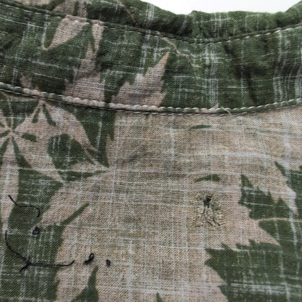 Chemise Hawaïenne Verte Feuillage Tropical Coton Viscose Taille S