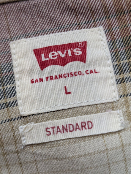 Chemise Levi's Western Carreaux Bordeaux et Crème Manches Longues Taille L