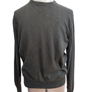 Pull Sweat Polo Ralph Lauren Col Rond Gris Foncé S Logo Vert | 541WSR