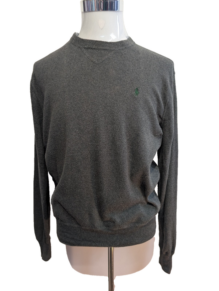 Pull Sweat Polo Ralph Lauren Col Rond Gris Foncé S Logo Vert | 541WSR