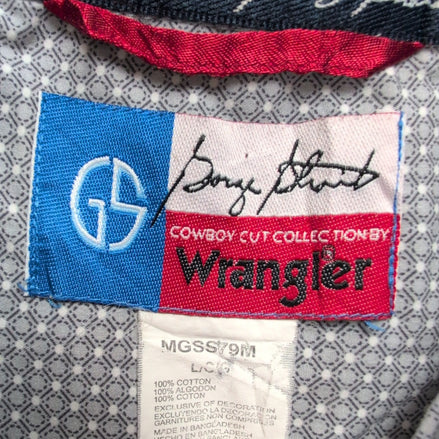 Chemise Wrangler Manche Courte Grise à Micro Points Blancs Taille L Une Poche