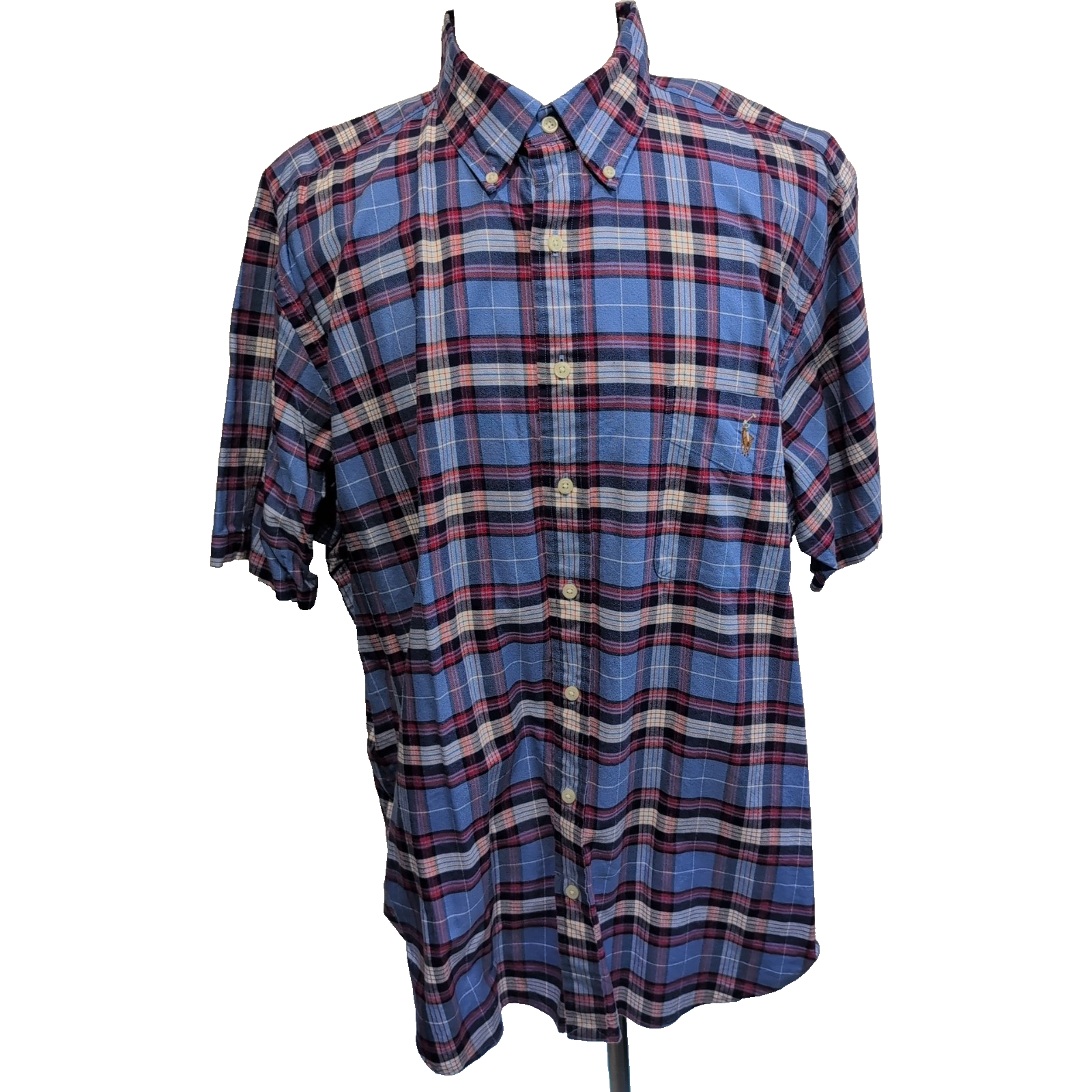 Chemise Ralph Lauren 2XL Big XXL 3XL Bleu Blanc Rouge Logo Marron QR Code