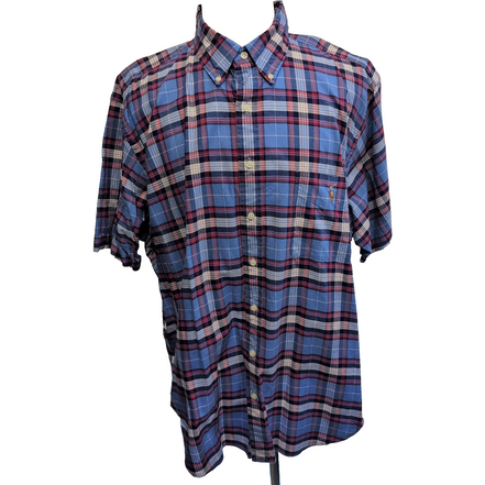 Chemise Ralph Lauren 2XL Big XXL 3XL Bleu Blanc Rouge Logo Marron QR Code