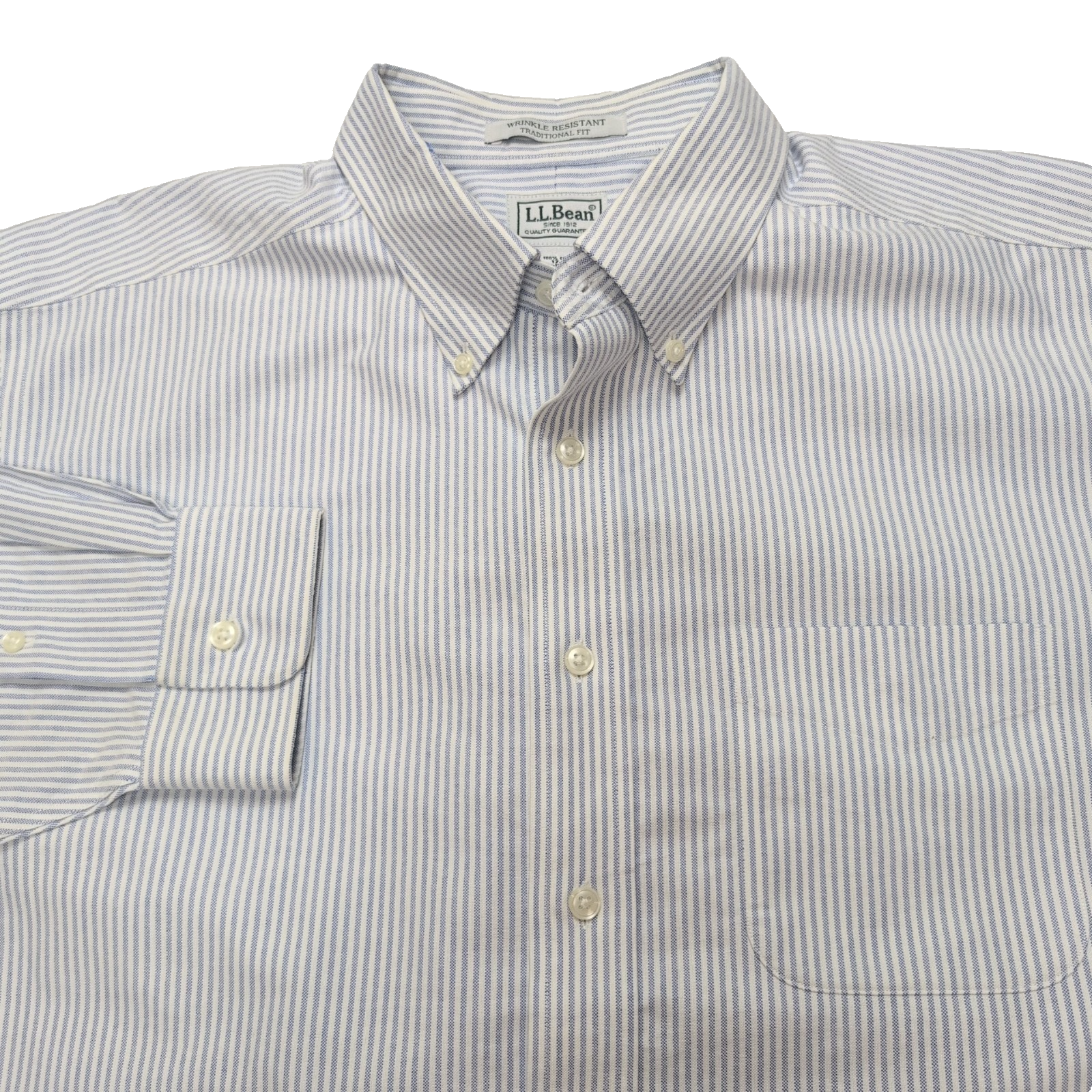 Chemise L.L. Bean bleue à rayures manches longues taille XL #207e