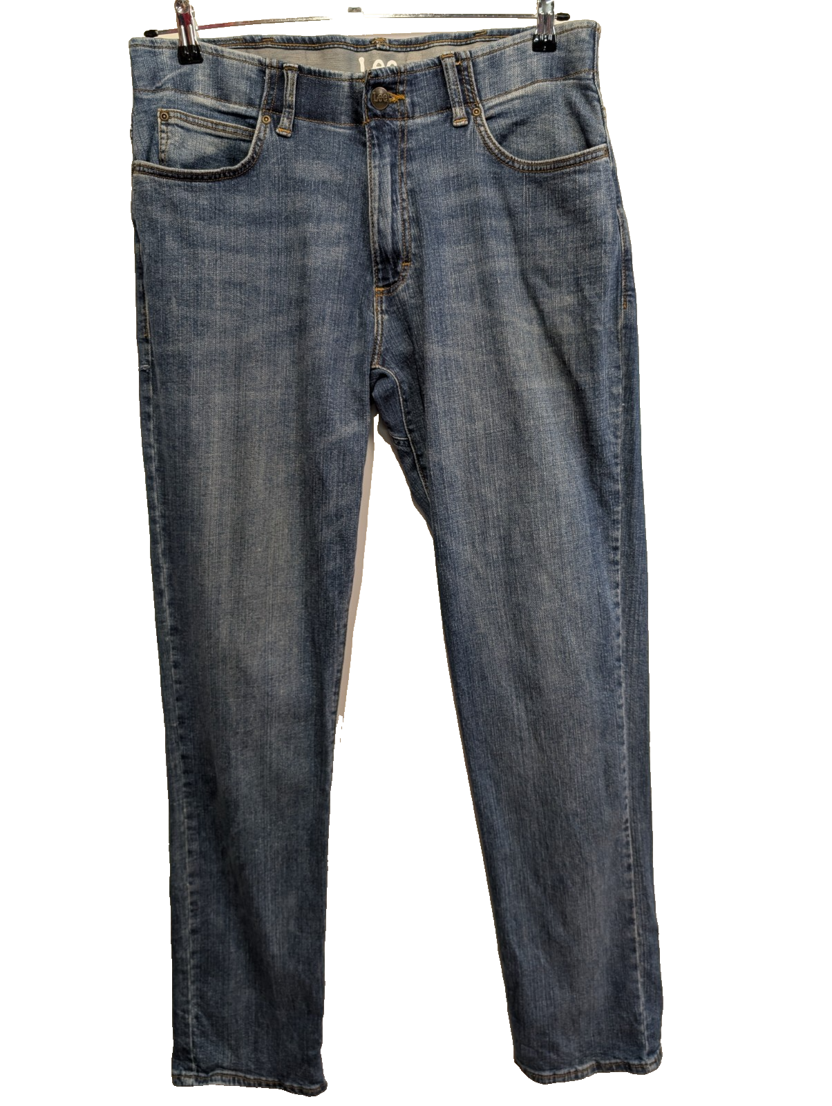 Jean Lee Vintage Homme W34 L34 Bleu Denim Stretch Excellent État