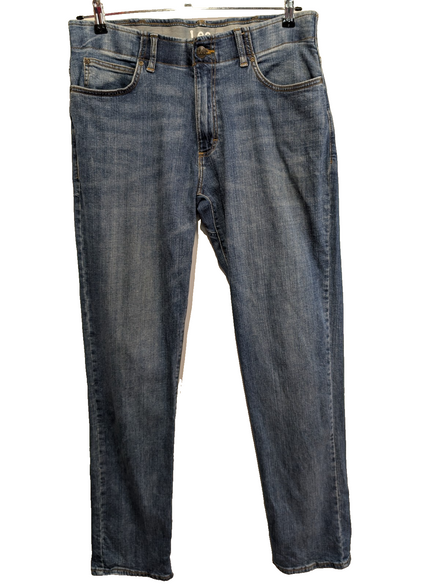 Jean Lee Vintage Homme W34 L34 Bleu Denim Stretch Excellent État
