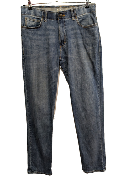 Jean Lee Vintage Homme W34 L34 Bleu Denim Stretch Excellent État