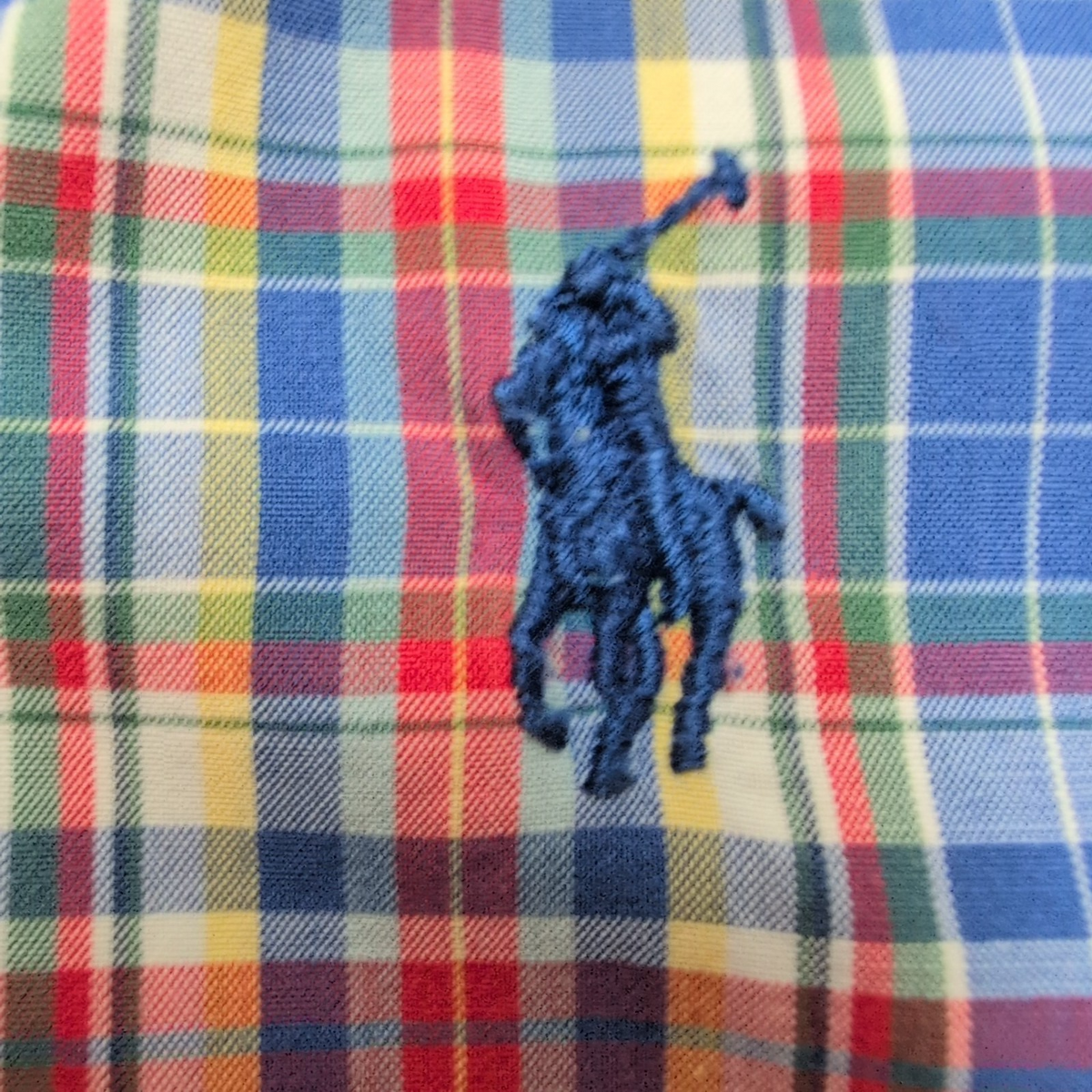 Chemise Ralph Lauren XL Bleue Rouge Manches Courtes Logo Bleu