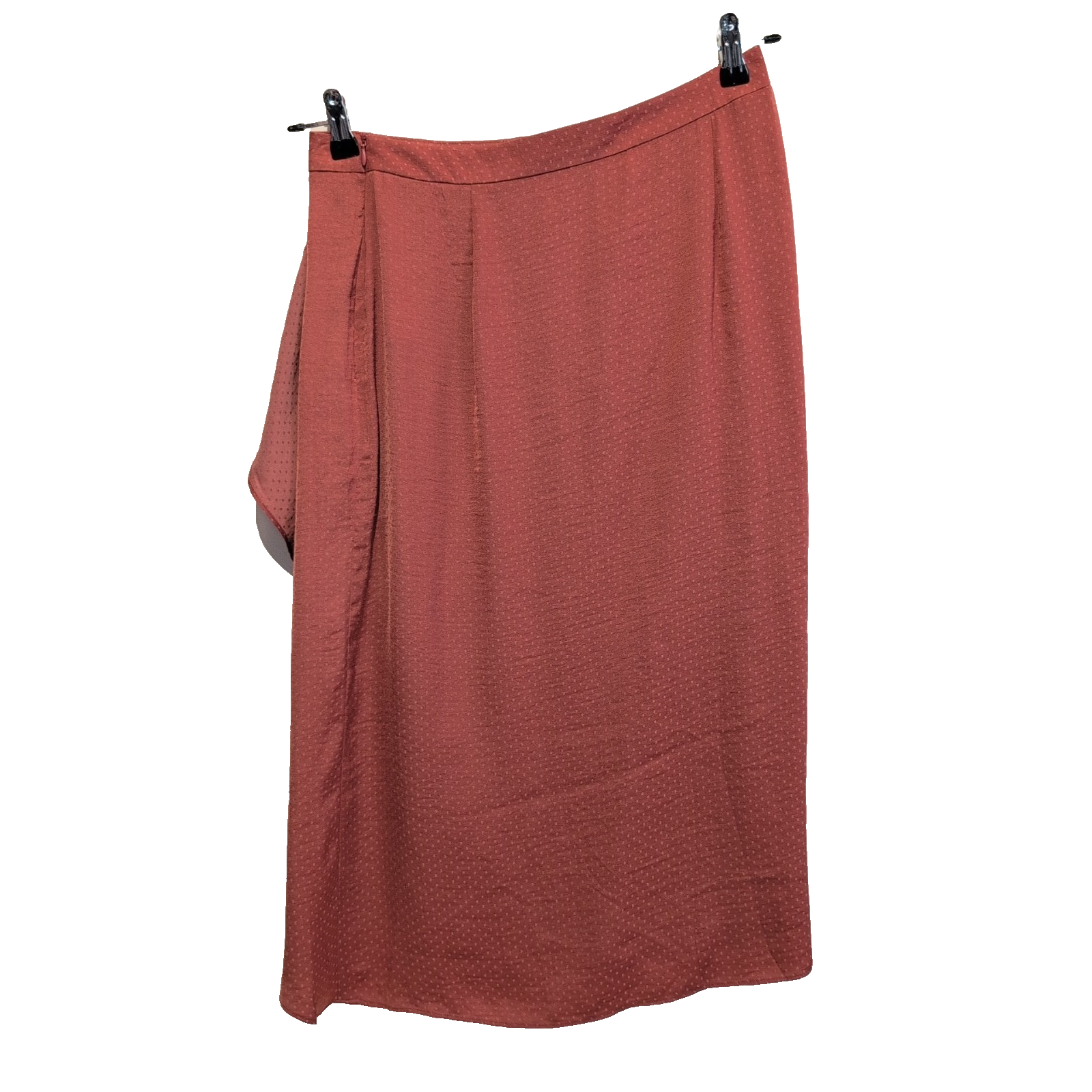 Jupe Femme T40 La Redoute Rouge Brique Fluide Volant Sans Étiquette