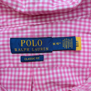 Chemise Polo Ralph Lauren Shirt M L Classic Fit Vichy Rose Stretch Button Down