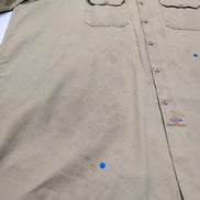 Chemise Dickies 3XL Made in Honduras Beige Workwear Manches Courtes