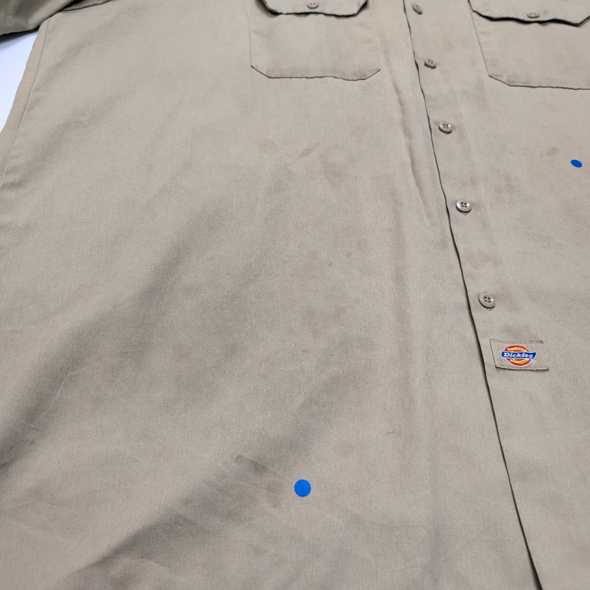 Chemise Dickies 3XL Made in Honduras Beige Workwear Manches Courtes