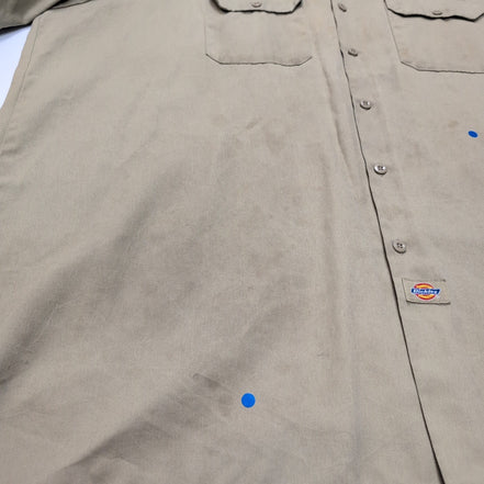 Chemise Dickies 3XL Made in Honduras Beige Workwear Manches Courtes